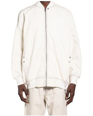 Rick Owens Temple Jumbo Flight Bomber Jacket - White