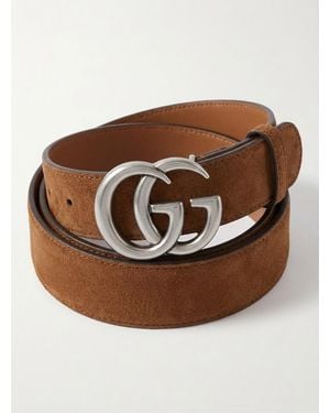 Gucci Gg Marmont Thin Belt - Brown