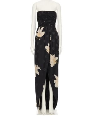 Valentino Apres L'Hiver Lilium-Pattern Gown - Black