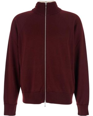 Jil Sander Zip Up Cardigan - Red