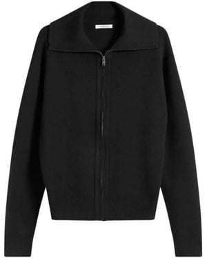 Entire studios Relaxed Zip-Up Knitted Jacket - Black