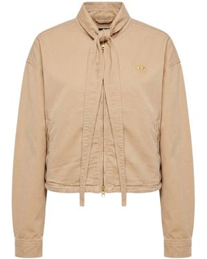DIESEL Two-Way Zip Casual Jacket - Natural