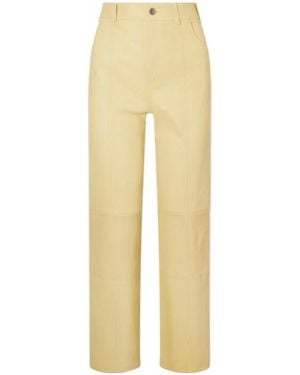 Stouls Leather Straight-Leg Trousers - Yellow