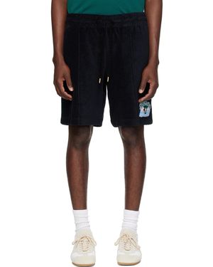 CASABLANCA Embroidered Drawstring Shorts - Black