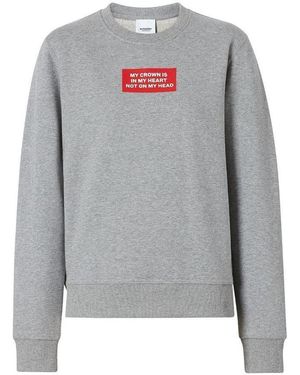 Burberry Logo Printed Hoodie - Gray