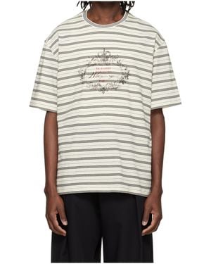 WOOYOUNGMI Striped Short-Sleeved T-Shirt - Grey