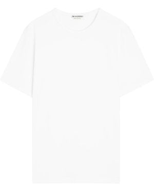 JW Anderson Logo-Embroidered Cotton T-Shirt - White