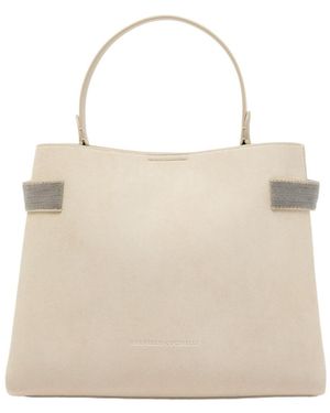 Brunello Cucinelli Studded Handbag - Natural