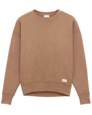 Saint Laurent Caramel Colored Plush Cotton Sweatshirt - Brown