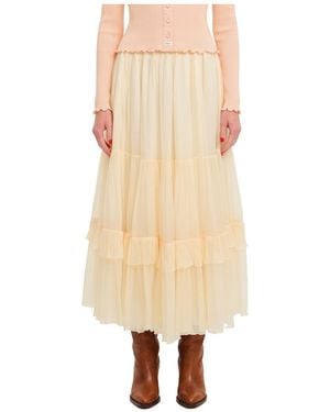 Chloé Ruffled Skirt - Natural