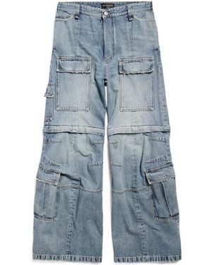 Balenciaga Flared Cargo Jeans - Blue