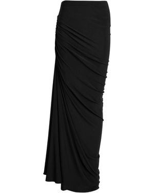 Alaïa Ruched Stretch-Mesh Maxi Skirt - Black