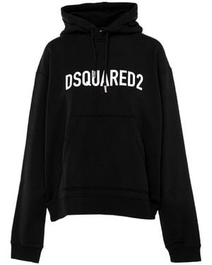DSquared² Logo-Print Hoodie - Black