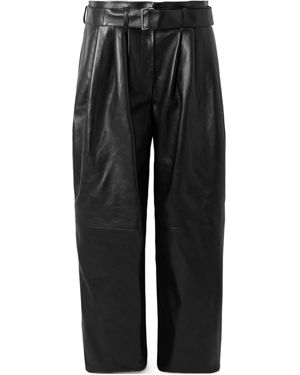 Magda Butrym Lace-Up Leather Casual Trousers - Black