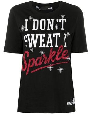 Moschino Slogan Printed T-Shirt - Black