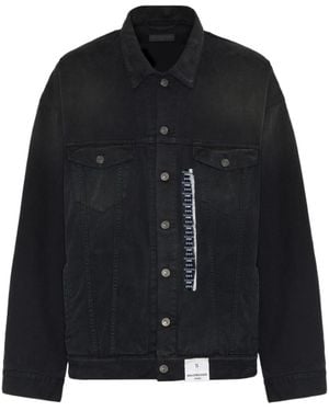 Balenciaga Size Sticker Denim Jacket - Black