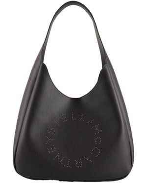 Stella McCartney Logo Slouchy Hobo Shoulder Bag - Black