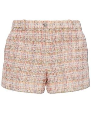 Versace Lurex Thread Tweed Shorts - Natural