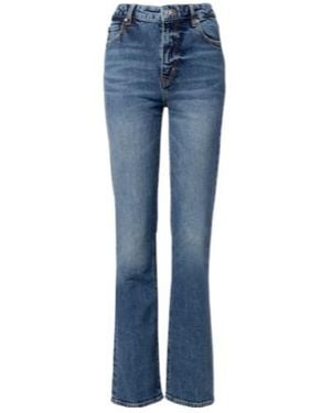 FRAME The Ruler Distressed Straight Jeans - Blue