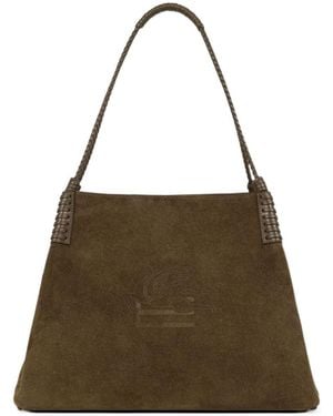 Etro Large Libra Suede Tote Bag - Brown