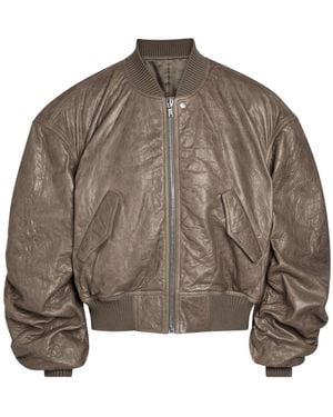 Rick Owens Grain Leather Jacket - Brown