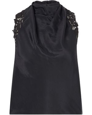 SIR. Sleeveless Top With Lace Trim - Black