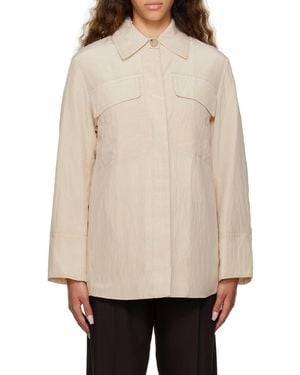 Vince Logo Lapel Casual Jacket - Natural