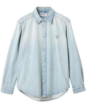 Miu Miu Washed Denim Shirt - Blue