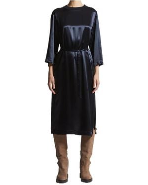 Peserico Satin Midi Dress - Black