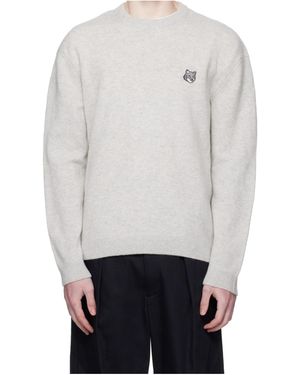 Maison Kitsuné Maison Kitsuné Fox Head Comfort Jumper - White