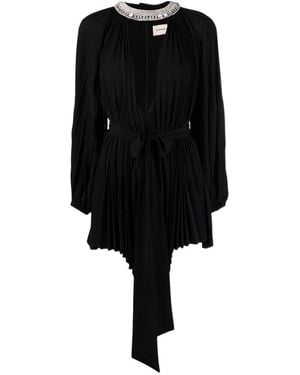 Alexandre Vauthier Crystal-Embellished Pleated Mini Dress - Black