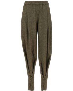 ANDAMANE Elastic-Waist Casual Pants - Green