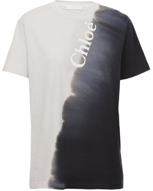 Chloé Chloé Tie-Dyed Crewneck T-Shirt - Blue