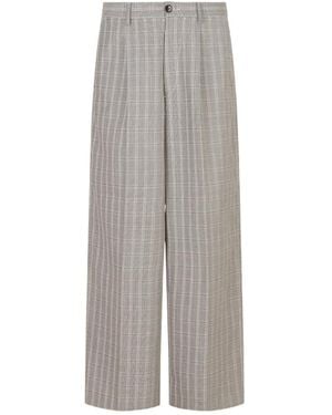 Marni Pleats Checked Trousers - Grey