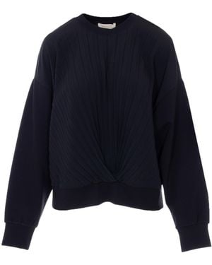 Twinset Pleated Crewneck Sweatshirt - Blue