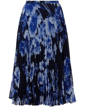 Erdem Pleated Midi Skirt - Blue