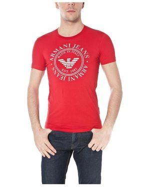 Armani Jeans Print T-Shirt - Red