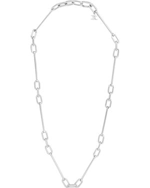 Celine Charms Thin Short Chain Necklace - White