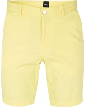 BOSS Cotton Twill Chino Shorts - Yellow