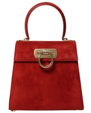 Ferragamo Gancini Flip-Lock Fastened Tote Bag - Red