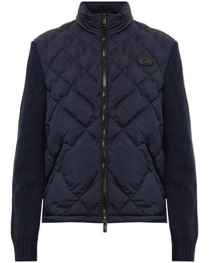 Burberry Knit-Sleeved Quilted Jacket - Blue