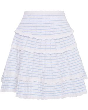 LoveShackFancy Colella Pleated Mini Skirt - White