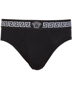 Versace Stretch-Cotton Briefs - Black