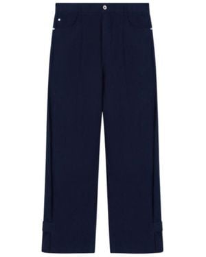 Emporio Armani J4E Relaxed-Fit Linen Pants - Blue