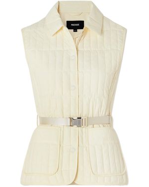 Mackage Helia With Belt Quilted Down Vest - White