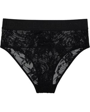 Dolce & Gabbana Solid Colour Lace Underwear - Black