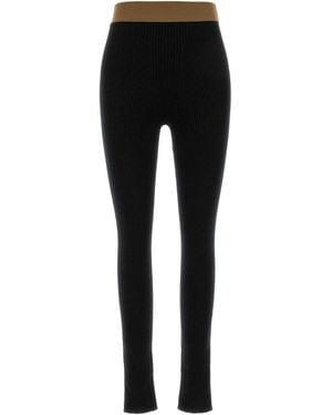 Uma Wang Ribbed Leggings Pants - Black
