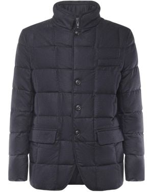 Fay Quilted Zip-Closure Coat - Blue