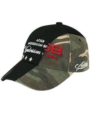 ANDERSSON BELL Camouflage Patchwork Baseball Cap - Green