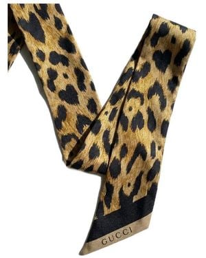 Gucci Printed Silk Twill Ribbon - Metallic